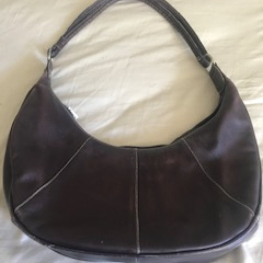 Dark brown leather purse